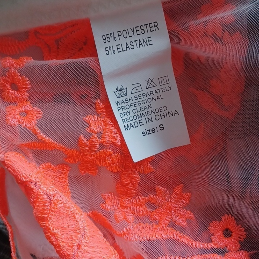 Cute sheer Neon orange bustier corset bustier top, Jr Sz S - Picture 7 of 7